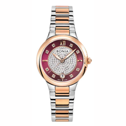 Bonia Women Elegance BNB10793-2663 Silver Rose Stainless Steel Casual Watch